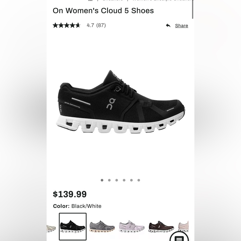 NWOT ON CLOUD RUNNING SHOES